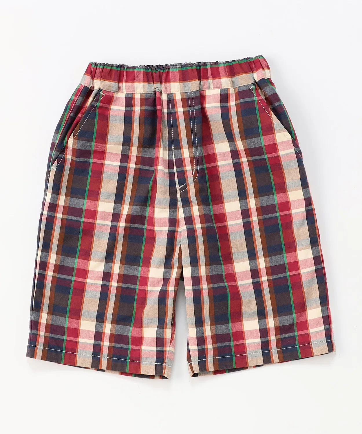 Детские шорты с принтом в клетку Madras Check COMME CA ISM, Red — фото 3