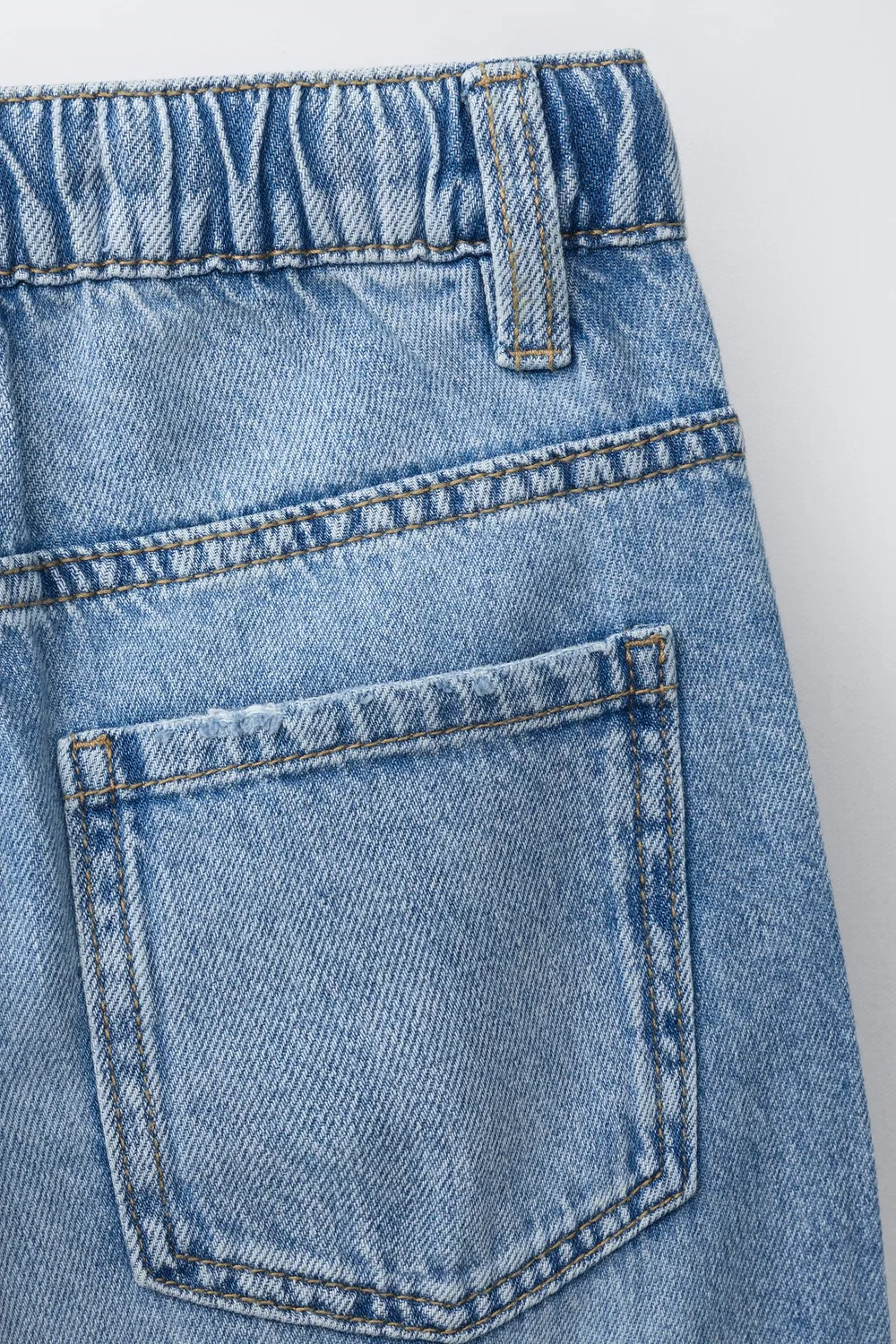 Свободные джинсы-баллоны на шнуровке ZARA, Blue — фото 4