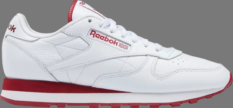 Кроссовки classic leather 'white flash red' Reebok, белый - фото