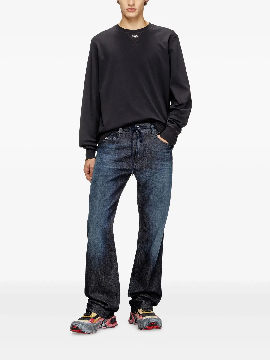 Diesel Футболка с длинным рукавом T-MADJUST серый — фото 4