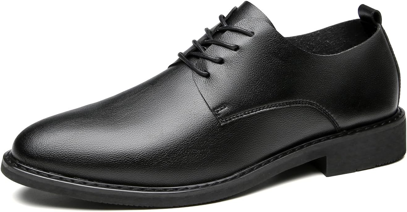 

Мужские туфли Santimon Derby с гладким носком из микрофибры и кожи, модные деловые оксфорды, черный