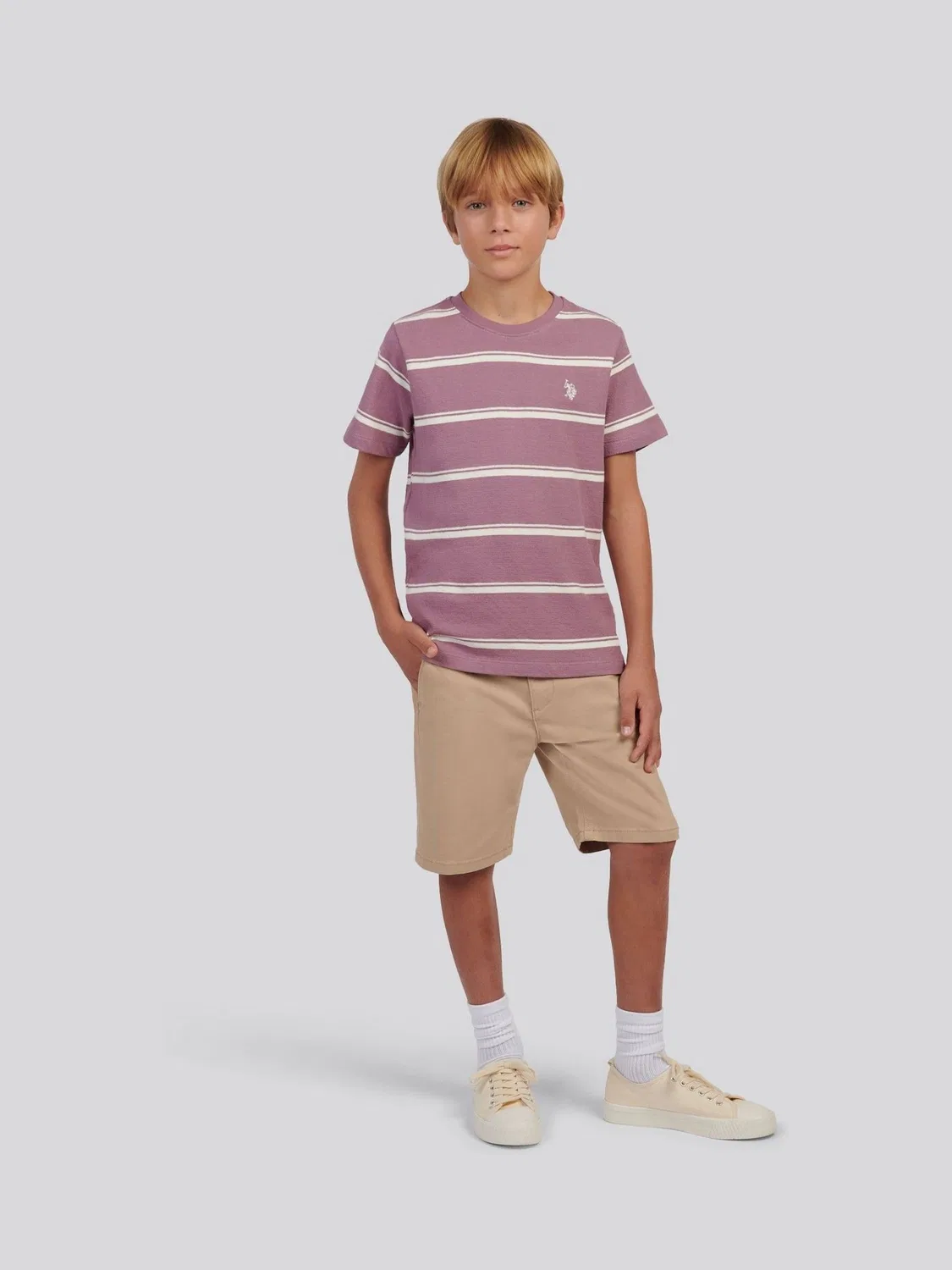 Футболка с полосками Terry Stripe U.S. Polo Assn, фиолетовый — фото 3