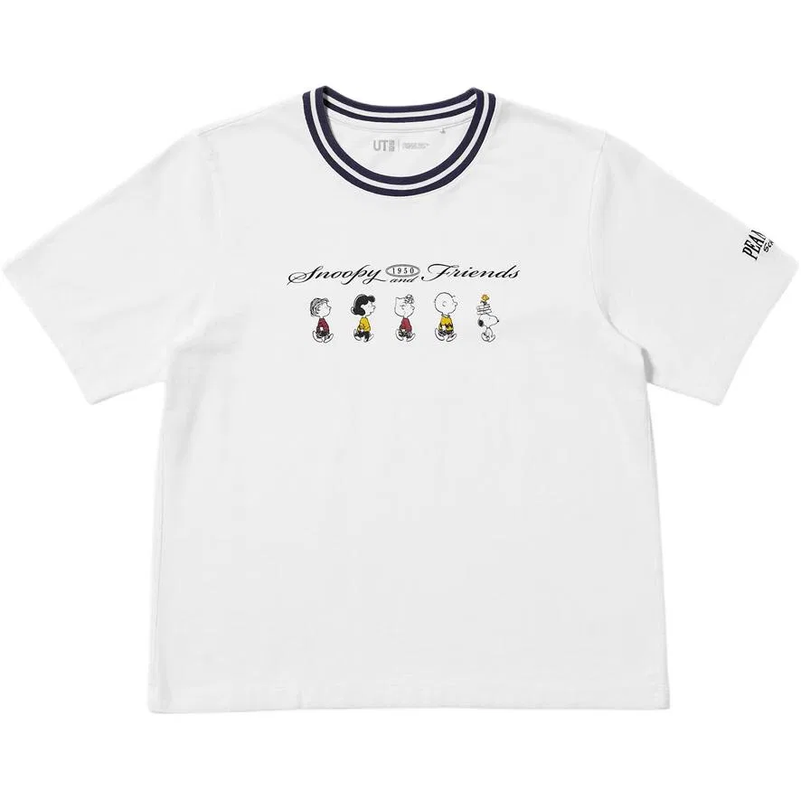 Футболка с графическим принтом x PEANUTS, UNIQLO, White