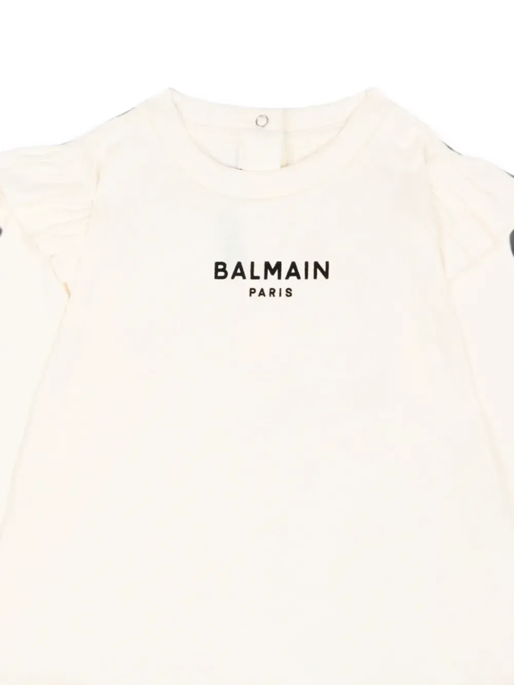 Блузка с оборками и логотипом Balmain Kids, белый — фото 3
