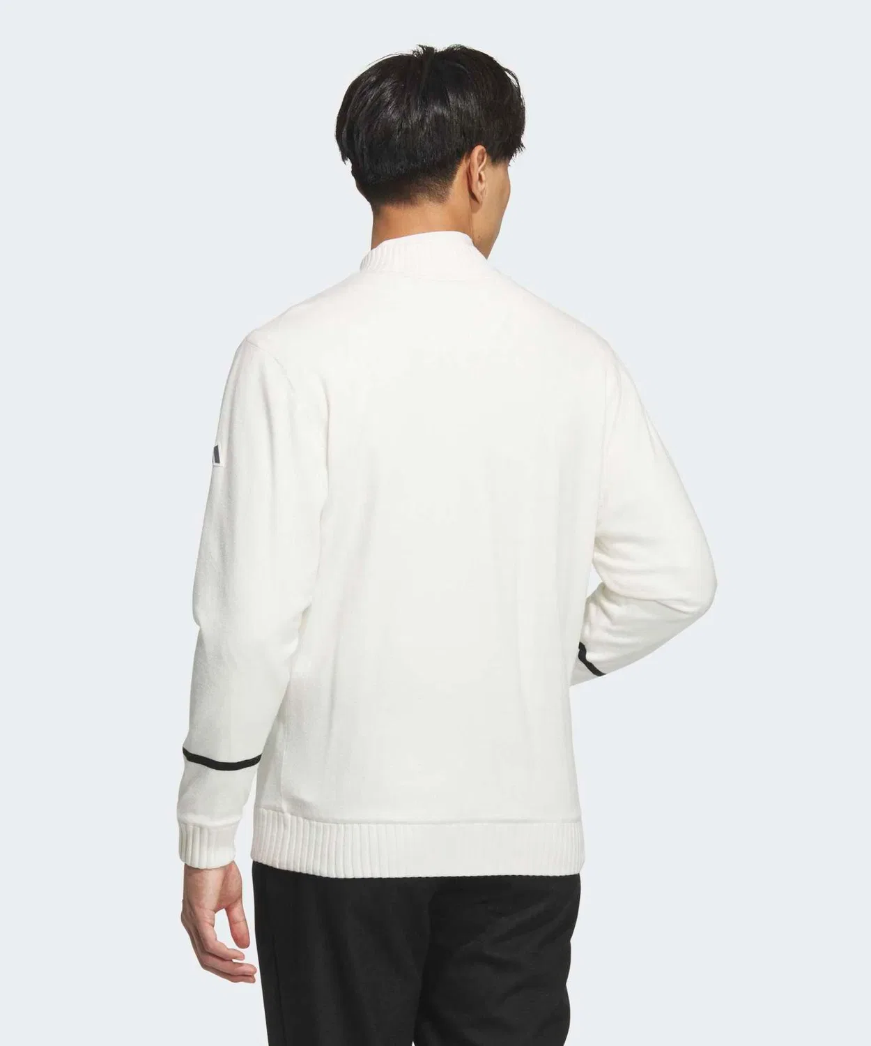 Мужское ветрозащитное флисовое полупальто с полной застежкой-молнией Adidas Golf, Off White — фото 2