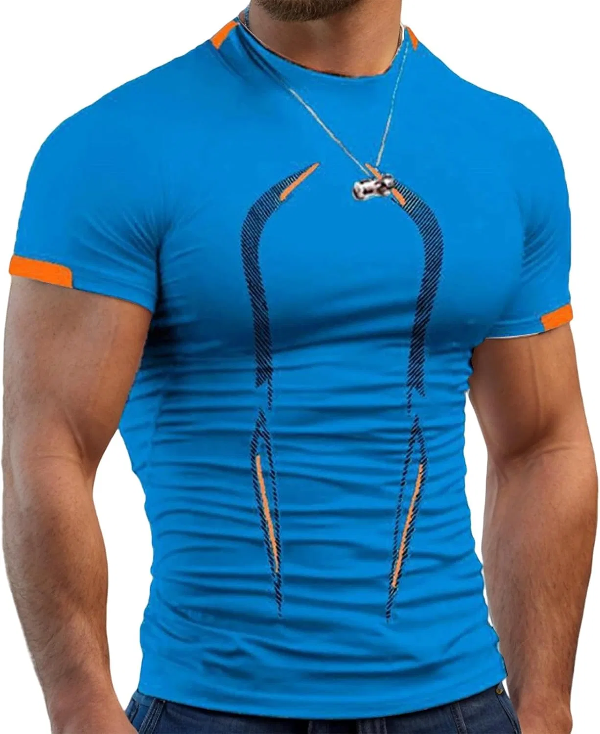 Мужская футболка с графическим принтом Quick Dry, Blue