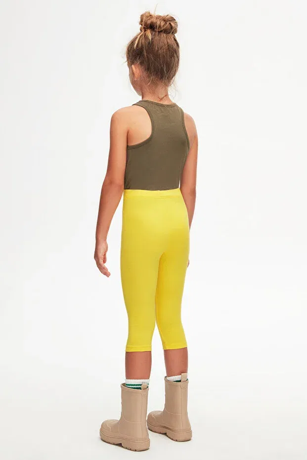 Детские леггинсы для девочек капри с принтом Basics Lovetti, Freesi Yellow — фото 4