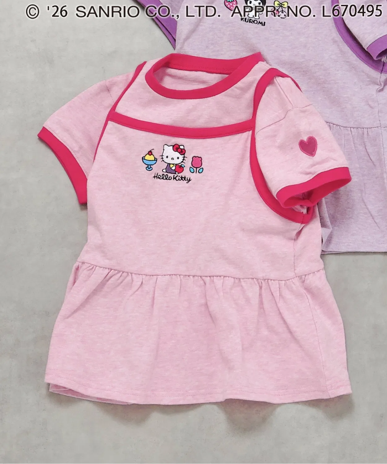 Детская туника с длинным рукавомSanrio Lingering Docking Tunic, Pink