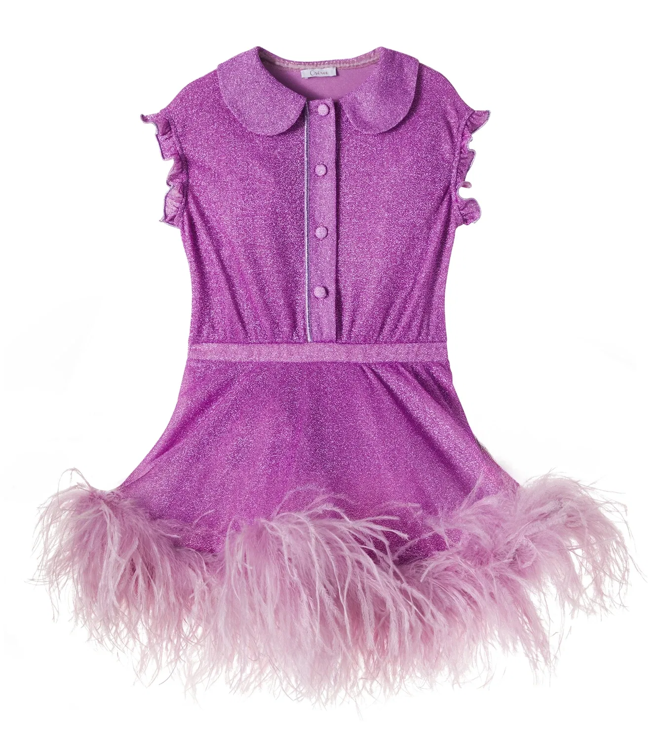 Платье с отделкой из перьев Lumière Plumage Oseree Kids, фиолетовый