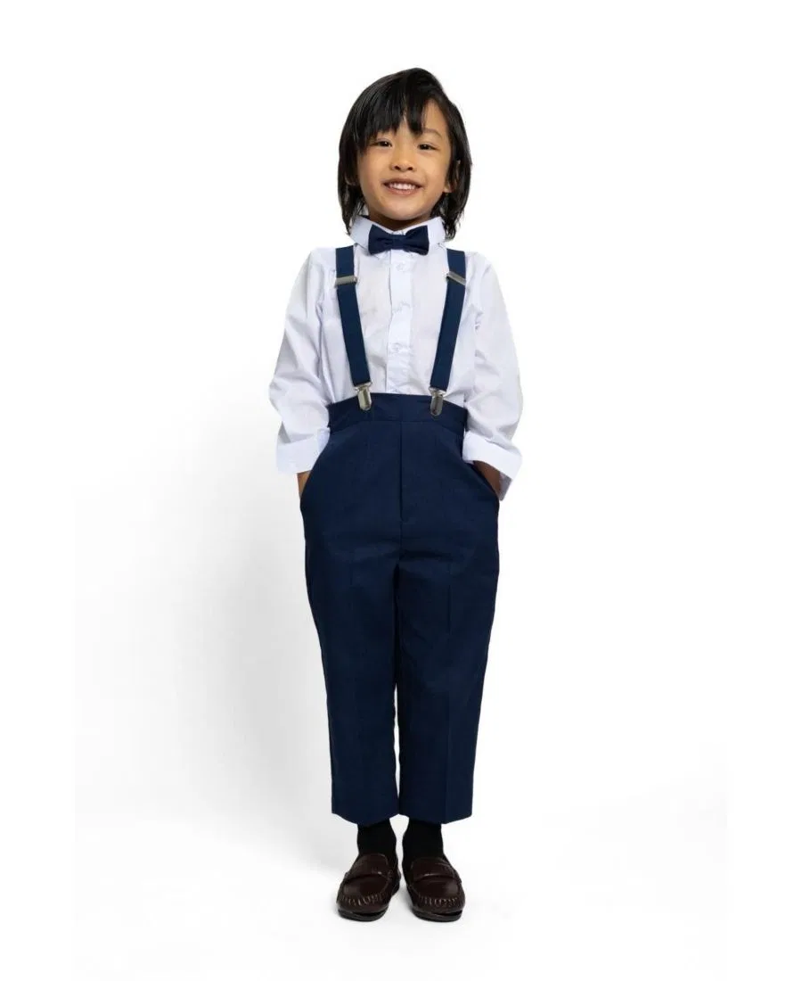Детский костюм Barn Safari Linen из 4 предметов Peanut Butter Collection, Indigo