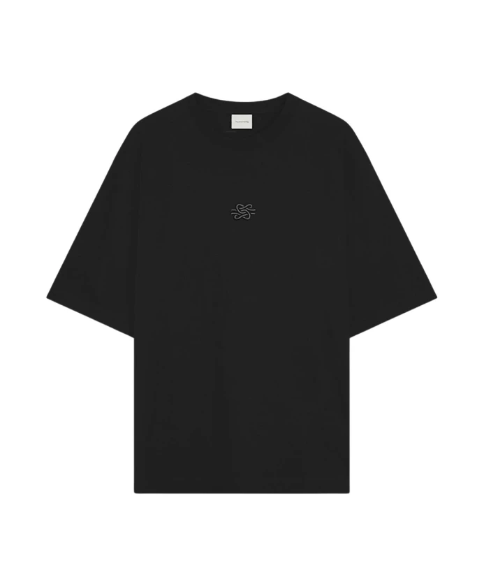 

Футболка, свободного кроя, с вышивкой. Filling Pieces, черный