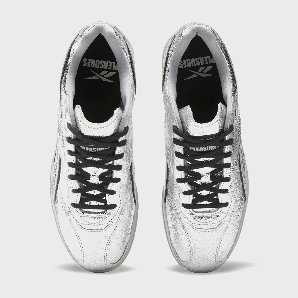 Мужские низкие кроссовки Reebok x Pleasures Hammer Street, серебристые — фото 4