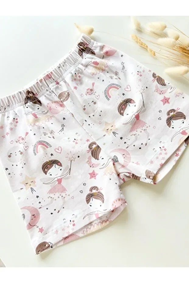 Детские шорты для девочек с принтом Fairy Girl Princess Pattern Key Kids, White — фото 2