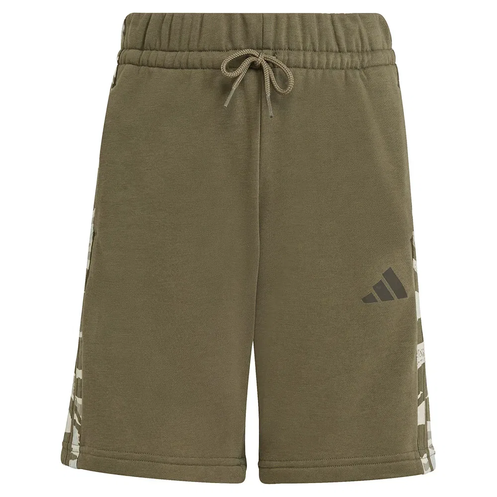 Шорты спортивные камуфляжные Seasonal Essentials Adidas, зеленый — фото 3