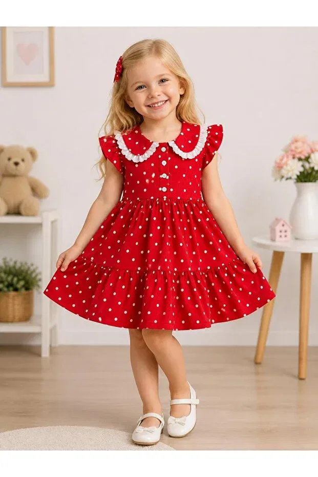 Детское платье для девочек хлопковое Kozadankids, Red