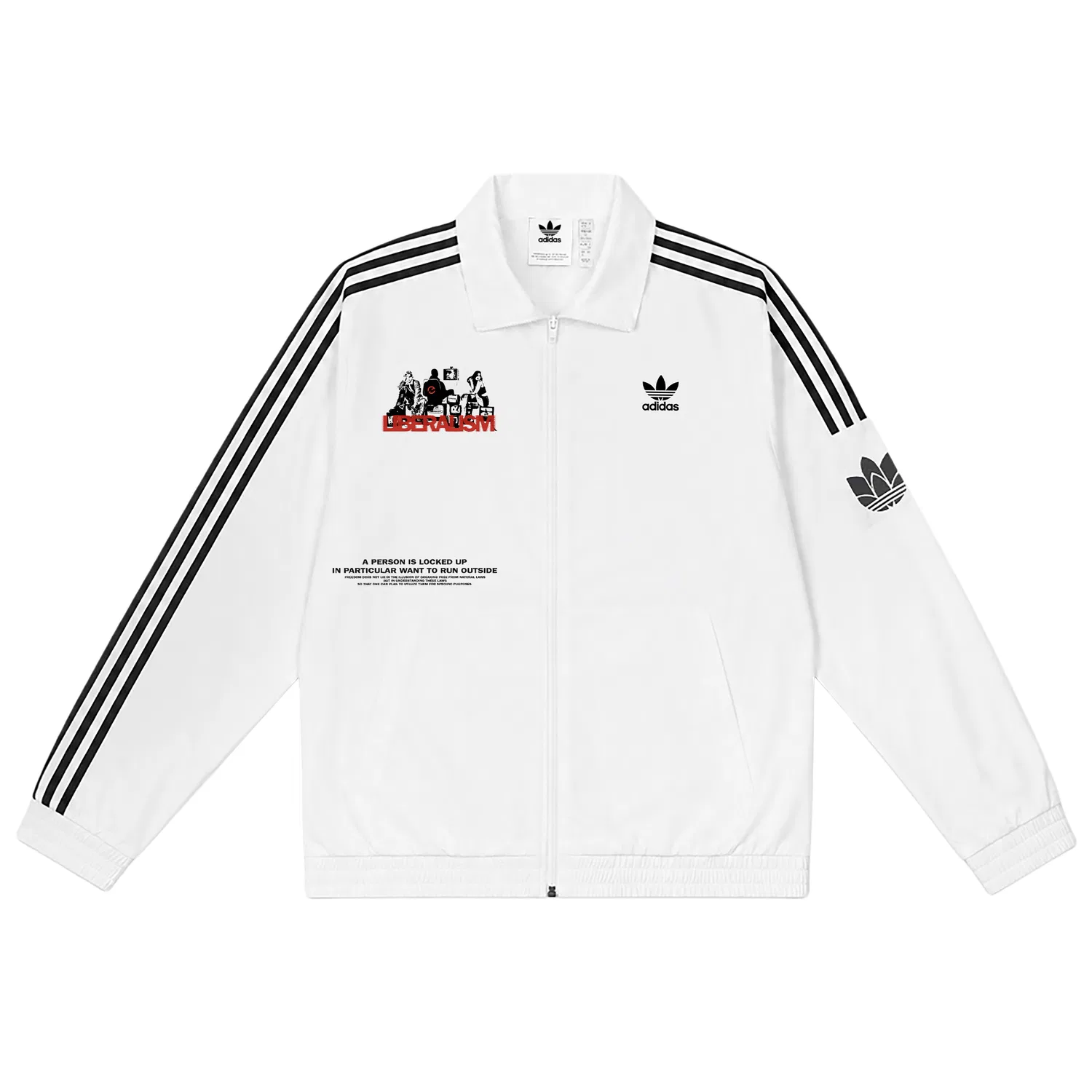 Детская куртка с воротником-стойкой Retro Trefoil Adidas Originals, Bright White