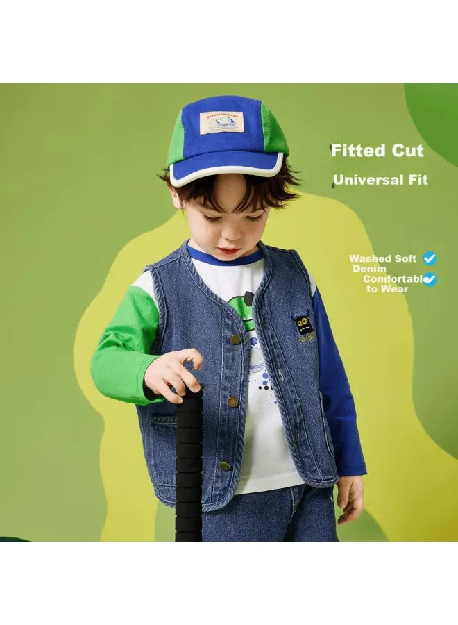 Жилет детский с принтом букв Ask Junior, синий