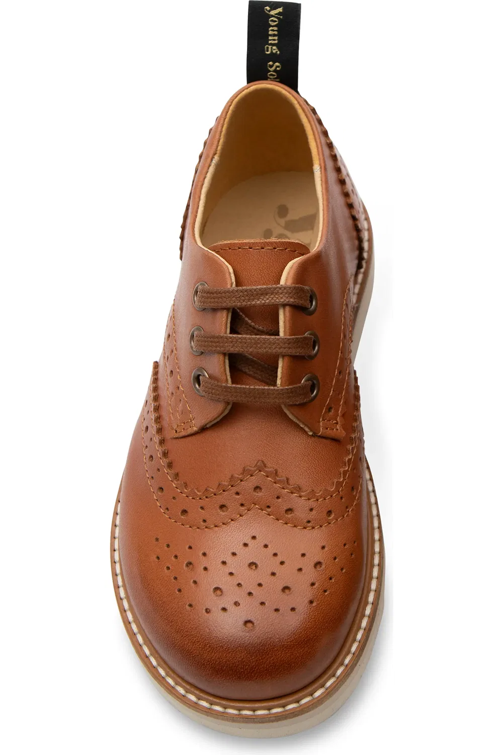 Детские туфли броги классические Brando Young Soles, Tan — фото 4