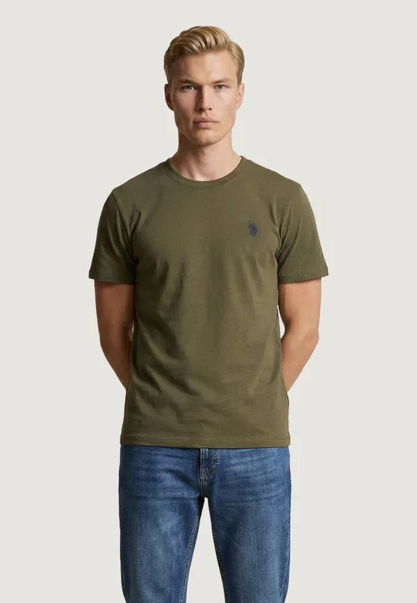 Футболка из хлопка Basic T-shirt U.S. Polo Assn., Olive-Green, зеленый