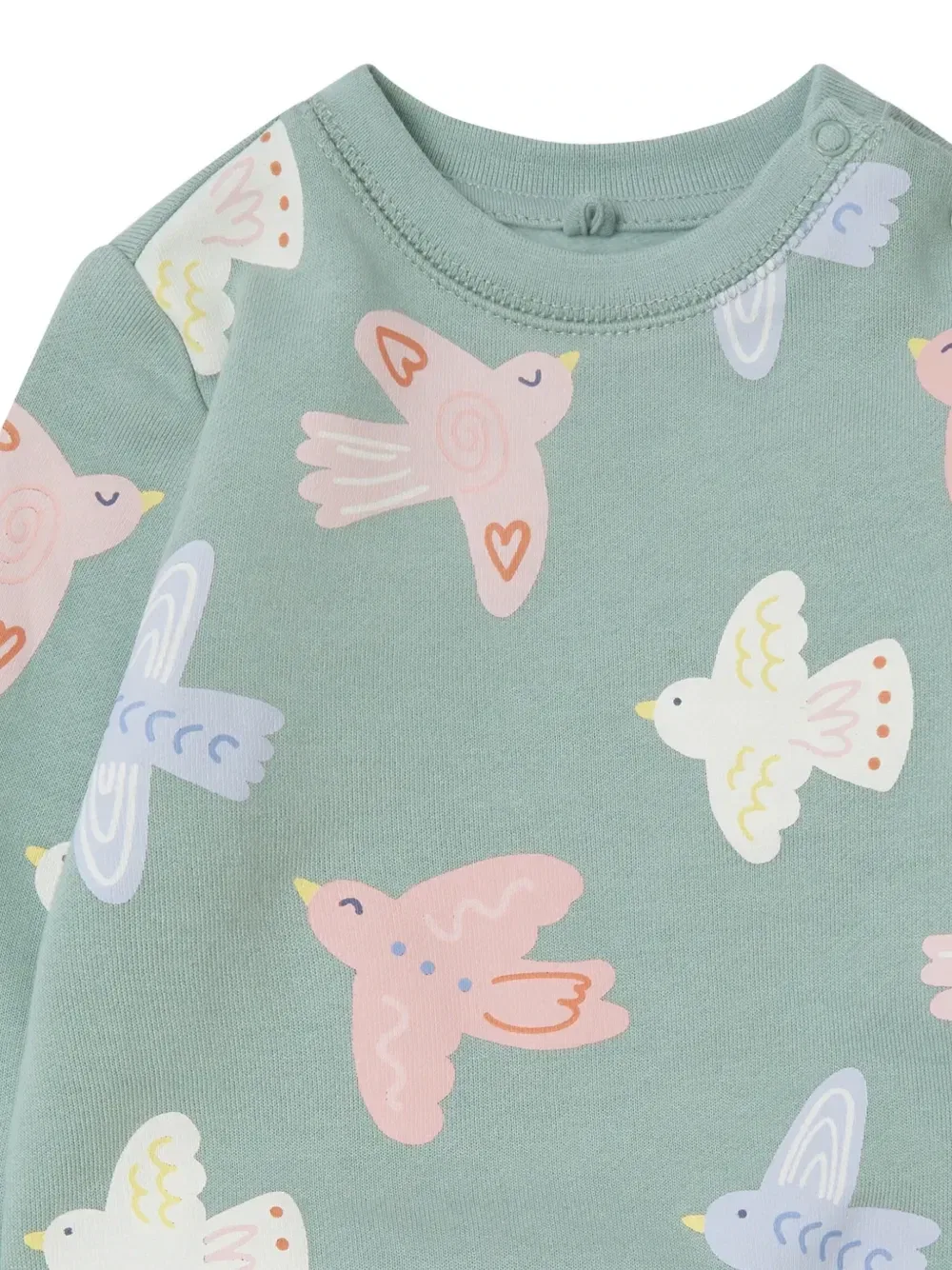 Толстовка с принтом голубя Stella McCartney Kids, зеленый — фото 3