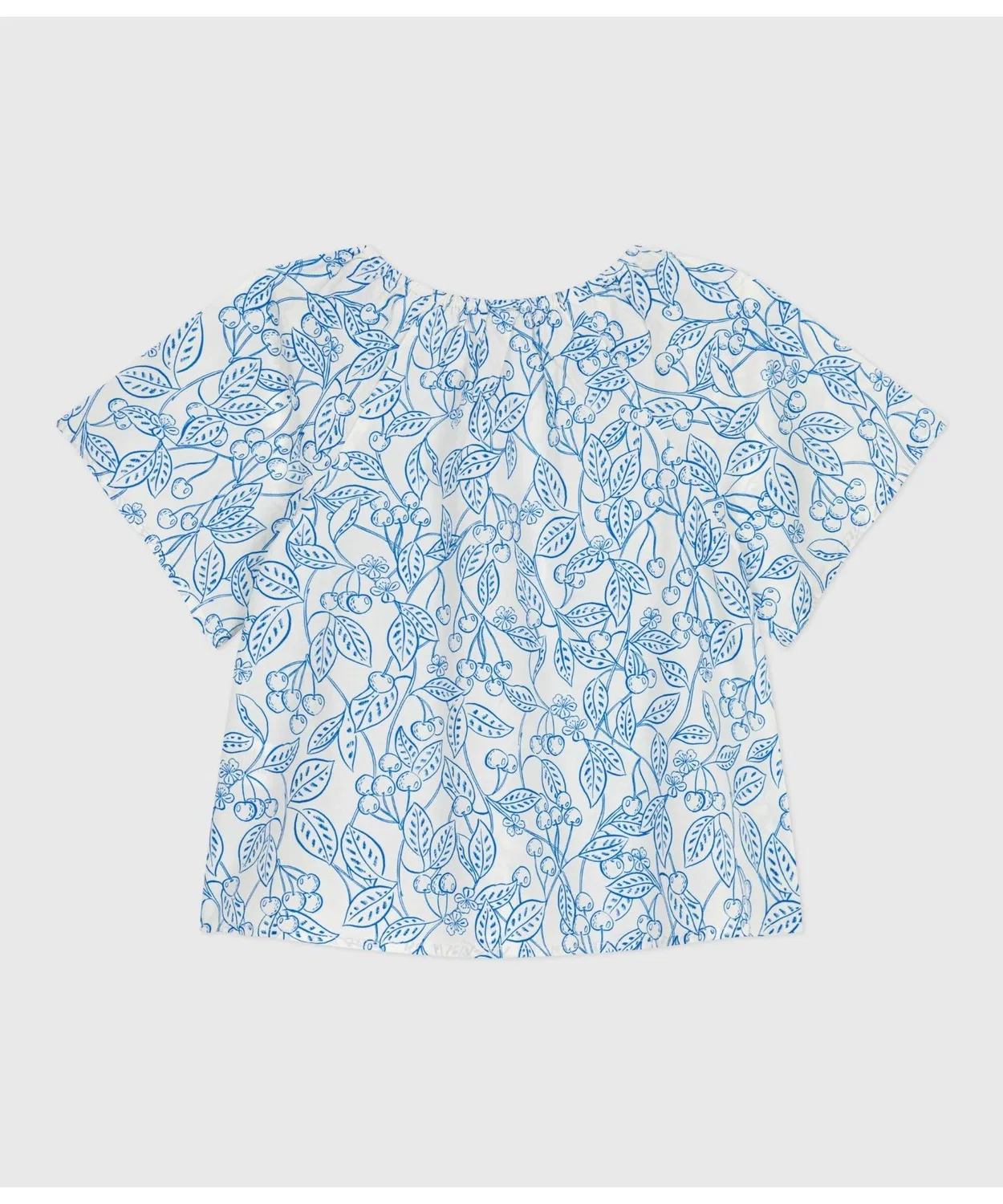 Детская блузка с коротким рукавом, с принтом PETIT BATEAU, White/Blue — фото 4