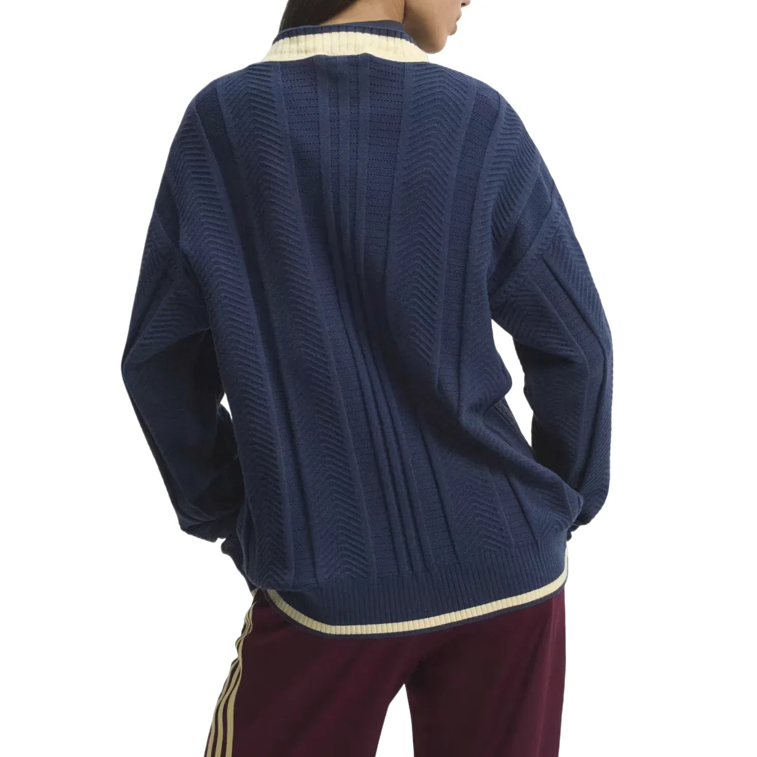 Женская куртка Cable Knit Cardigan Asia SIzing 'Night Indigo' adidas, Night Indigo — фото 2