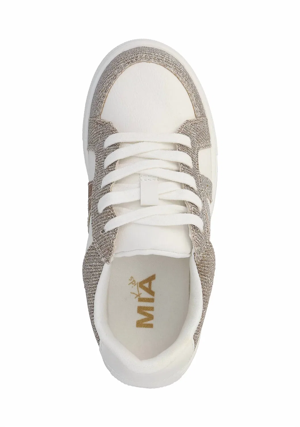 Детские кроссовки на платформе Anela Mia Shoes, White/Gold — фото 4