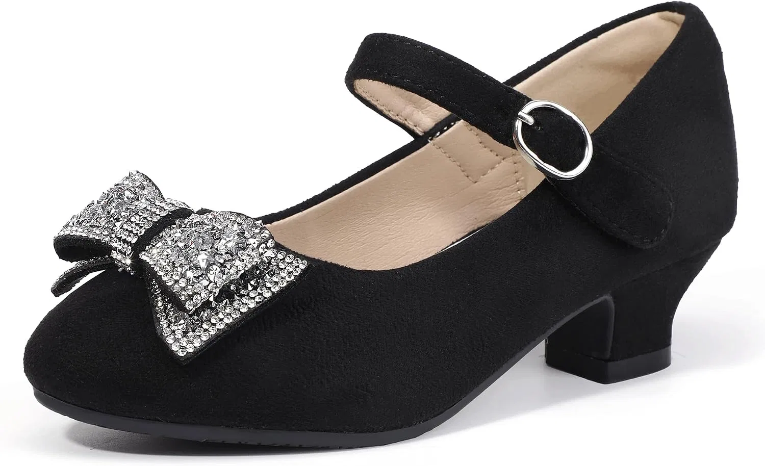Детские туфли для девочек с принтом Hehainom, Blacksuede