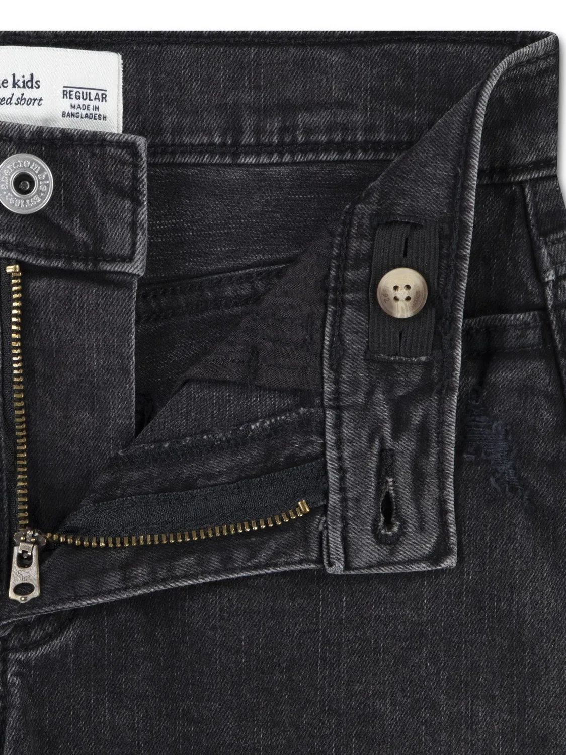 Шорты джинсовые, высокая посадка, расслабленный крой Abercrombie & Fitch, серый — фото 3