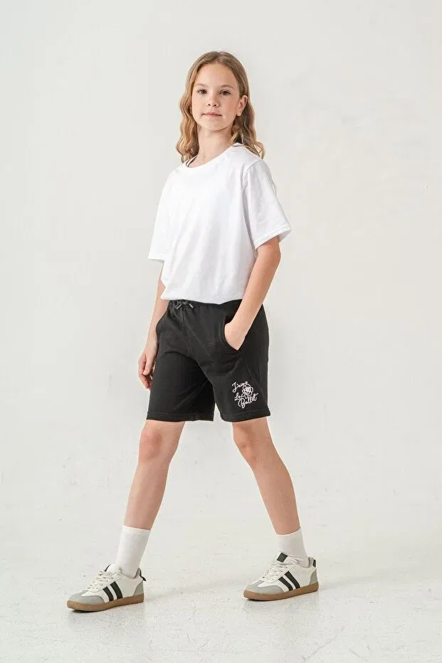Детские шорты для девочек хлопковые Mışıl Kids, Black — фото 2