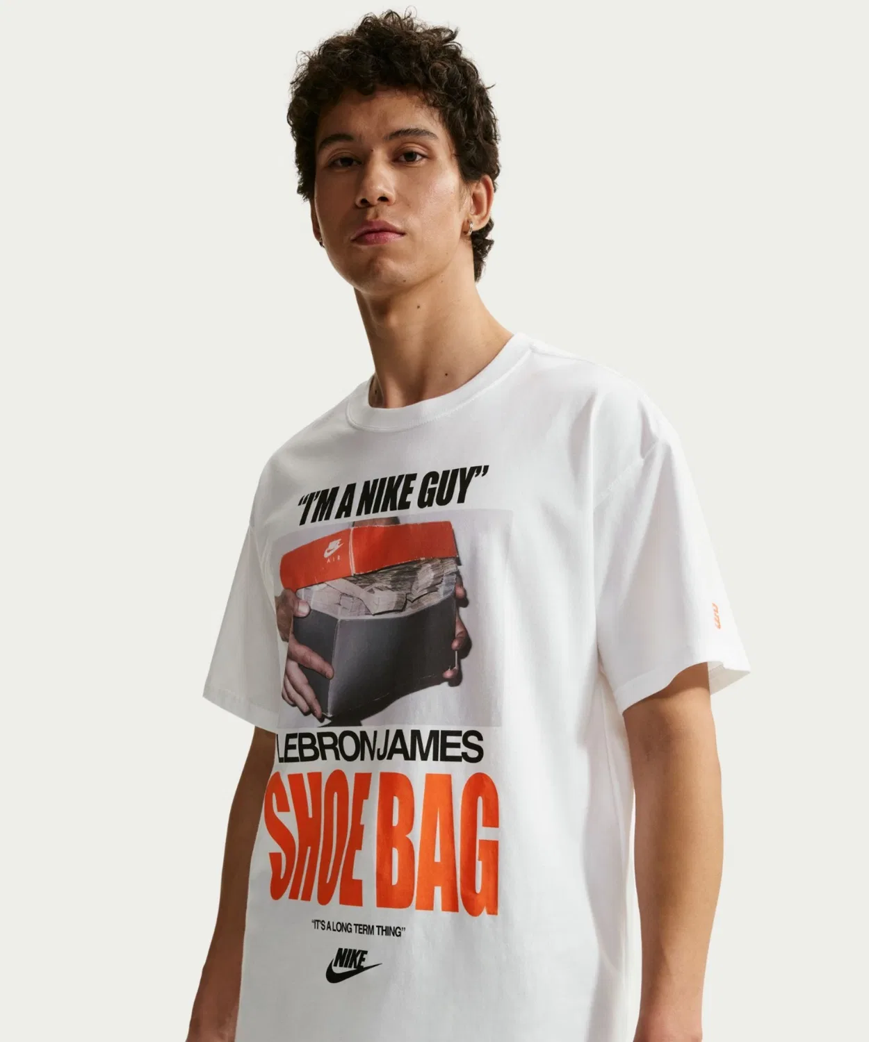 Мужская футболка с длинным рукавомNike LJ T-シャツ M90 SB, White — фото 4