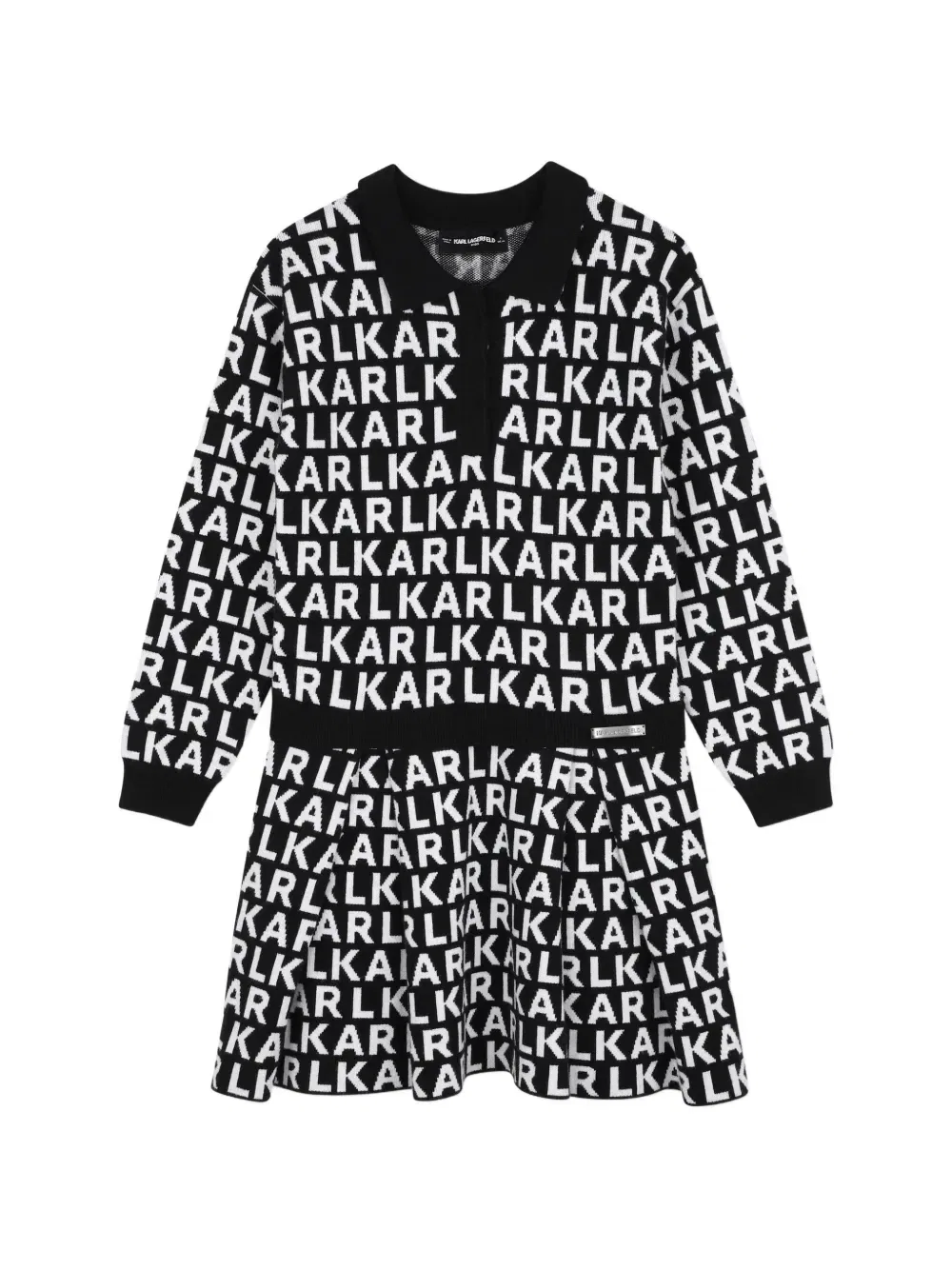 Трикотажное платье с логотипом Karl Lagerfeld Kids, черный