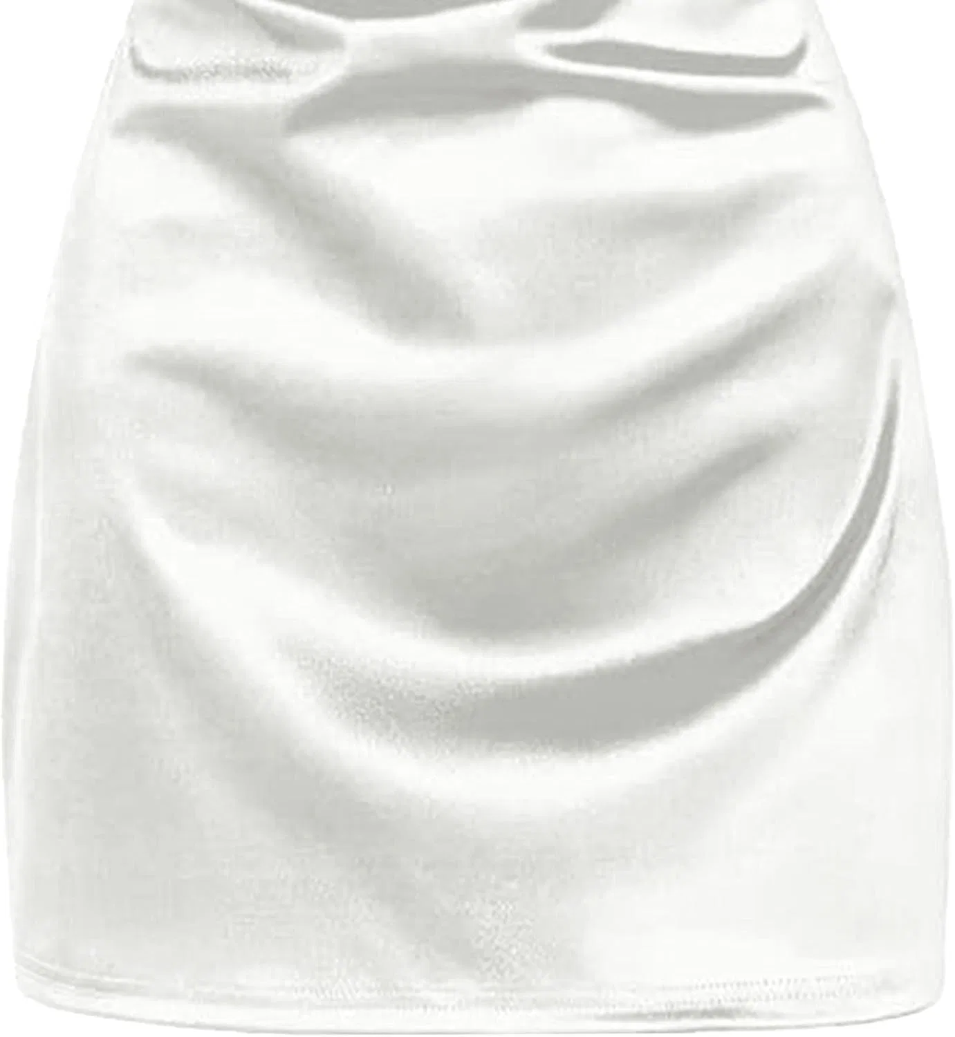 Женское коктейльное мини-платье на тонких бретелях Satin, White — фото 2