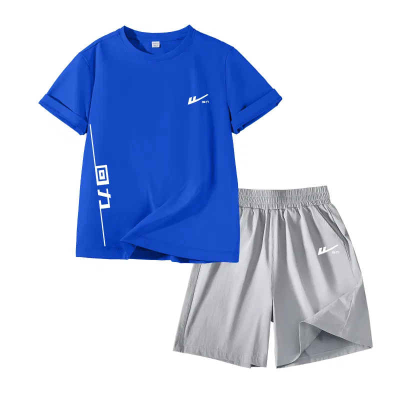 Детский спортивный комплект с длинным рукавом Royal Blue/White Retractable K+H Slashed White Bottom-Gray/H Silicone Retractable White K WARRIOR
