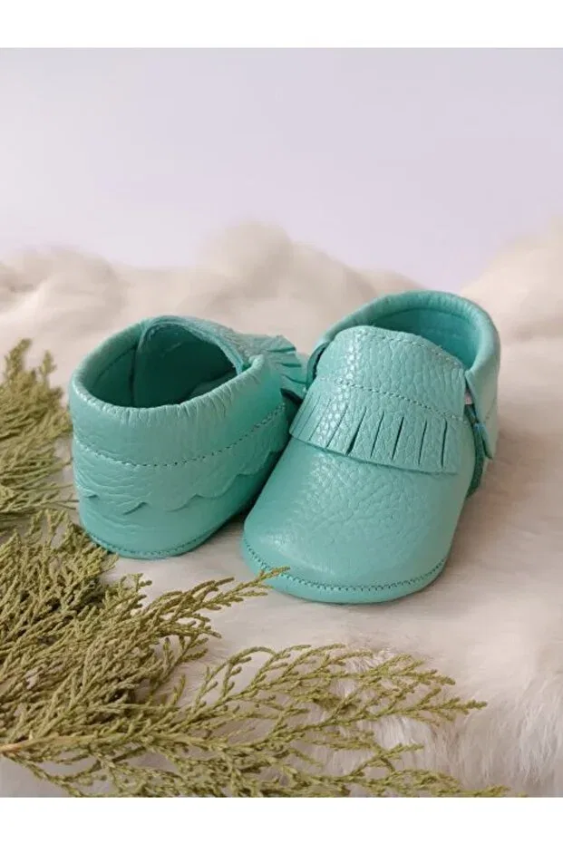 Детские ботиночки для мальчиков из натуральной кожи Rocco water green Hodore, Water Green — фото 3