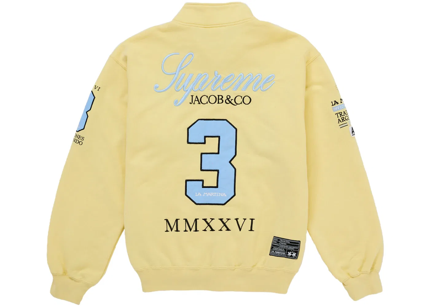 Мужская толстовка на молнии с принтом Supreme La Martina, Yellow — фото 2