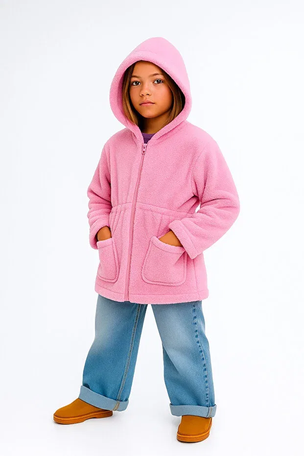 Детская куртка для девочек с капюшоном Esila Kids, Fuchsia — фото 2