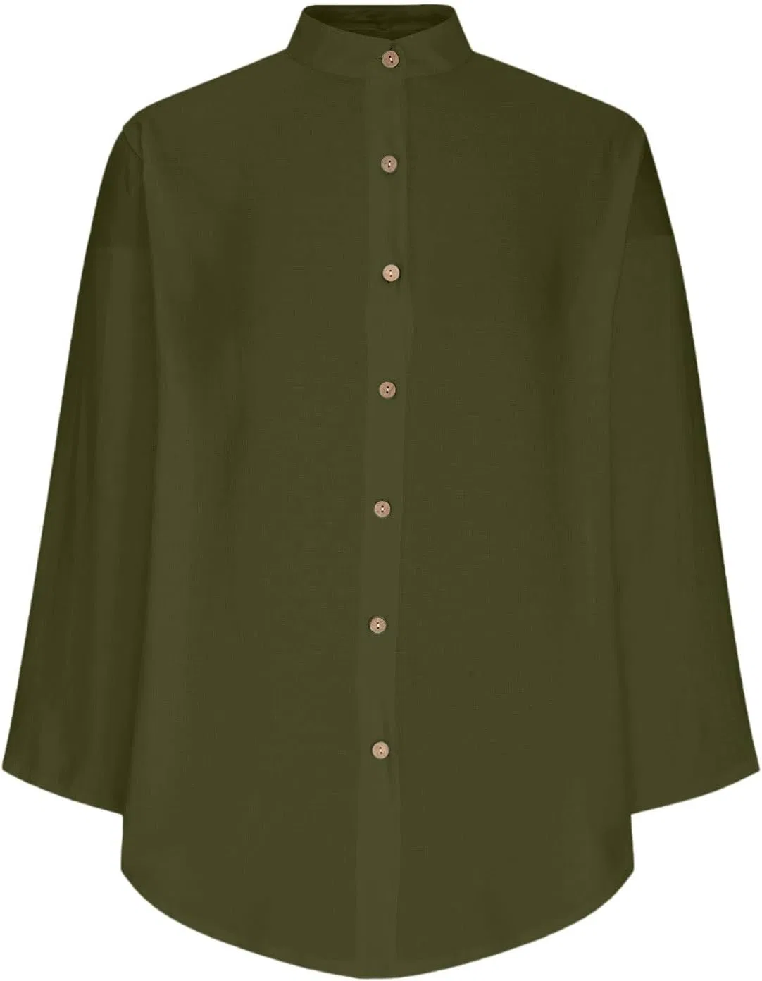 Женская свободная туника с воротником Pelang, Army Green — фото 3