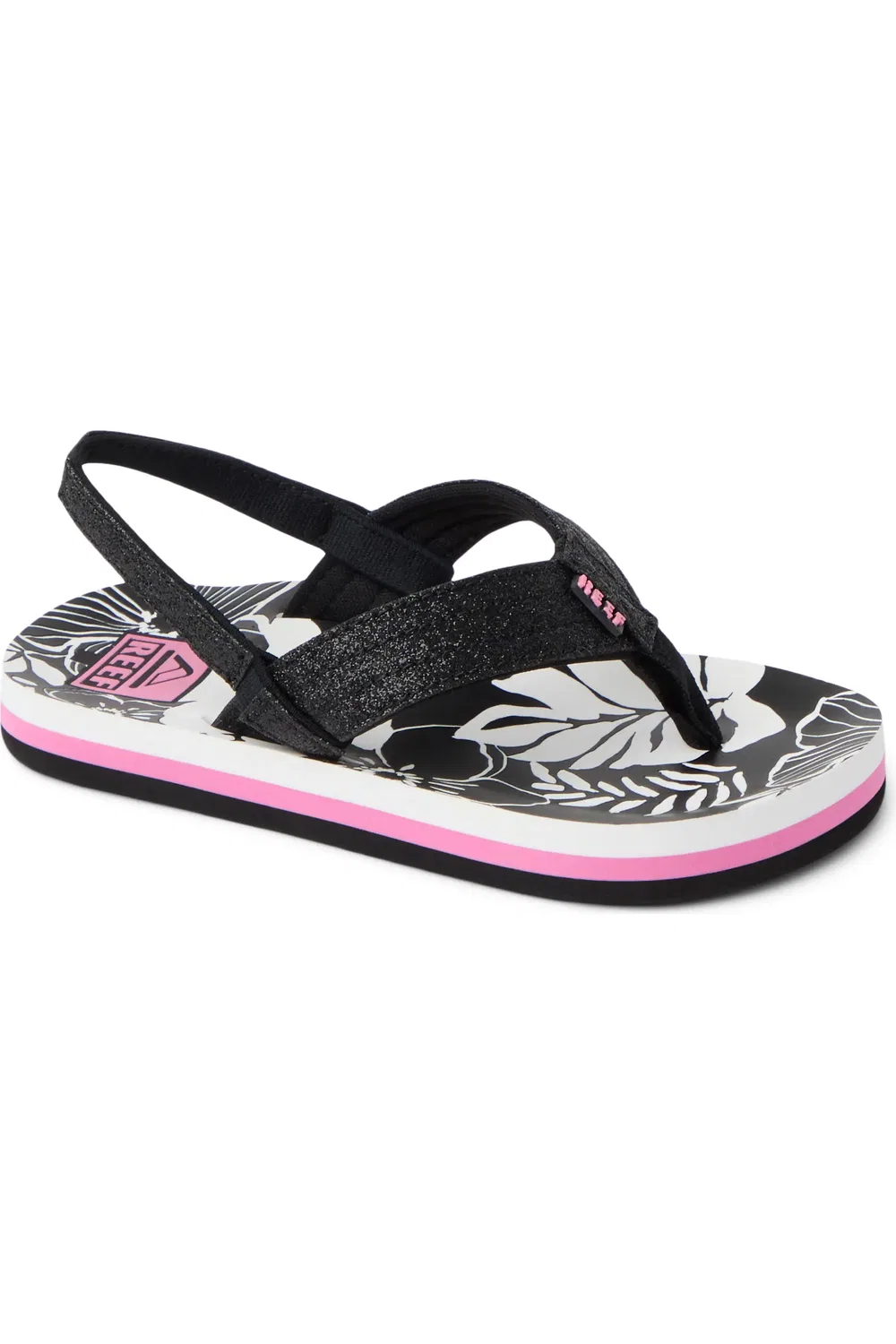 Сандалии детские с регулируемым ремешком Ahi Sandal Reef, Pink/Black Floral