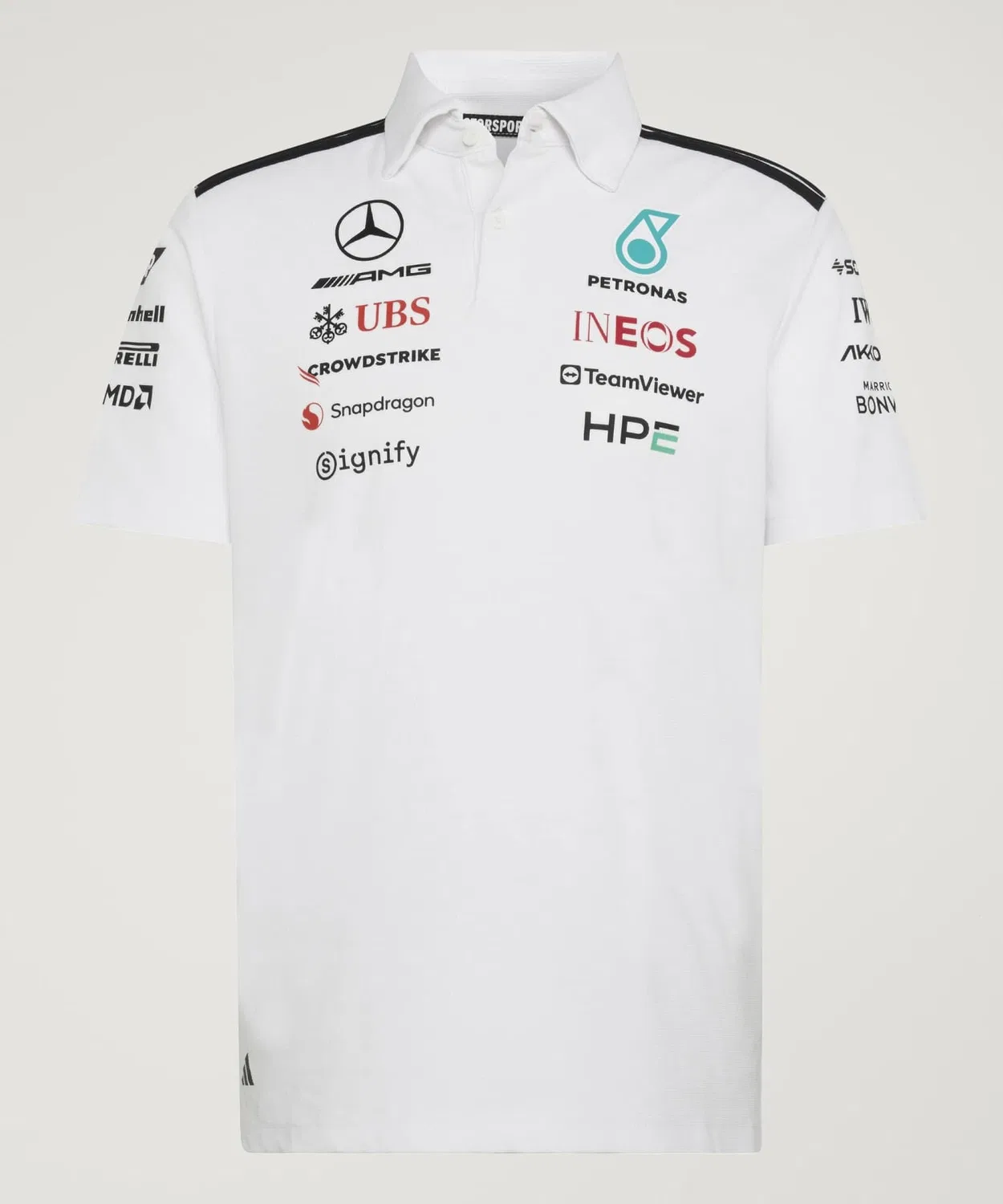 Мужская футболка-поло с длинным рукавомAdidas Mercedes AMG Petronas F1 Team Engineer, Белый — фото 4