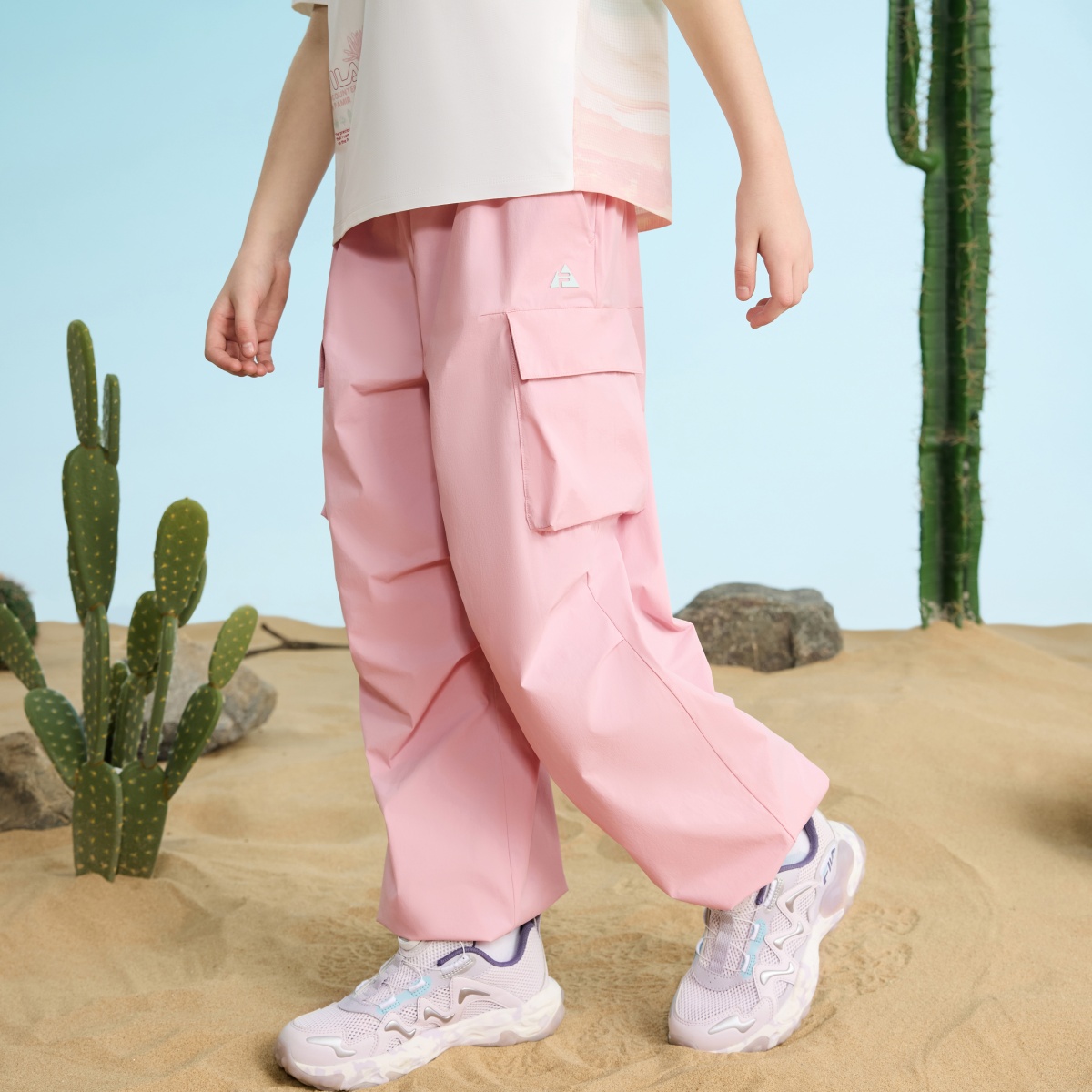 FILA KIDS Вязаные спортивные штаны SS25 Smoke Pink — фото 4