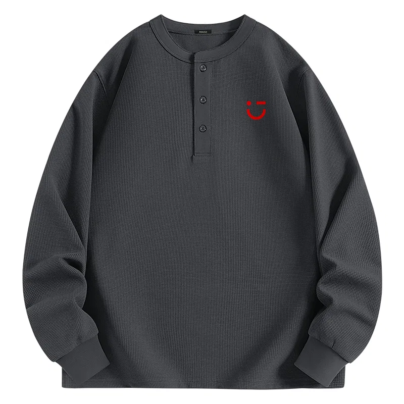 Детская футболка с принтом M22 Lucky Smiling Face Chest Logo MINISO, Dark Gray