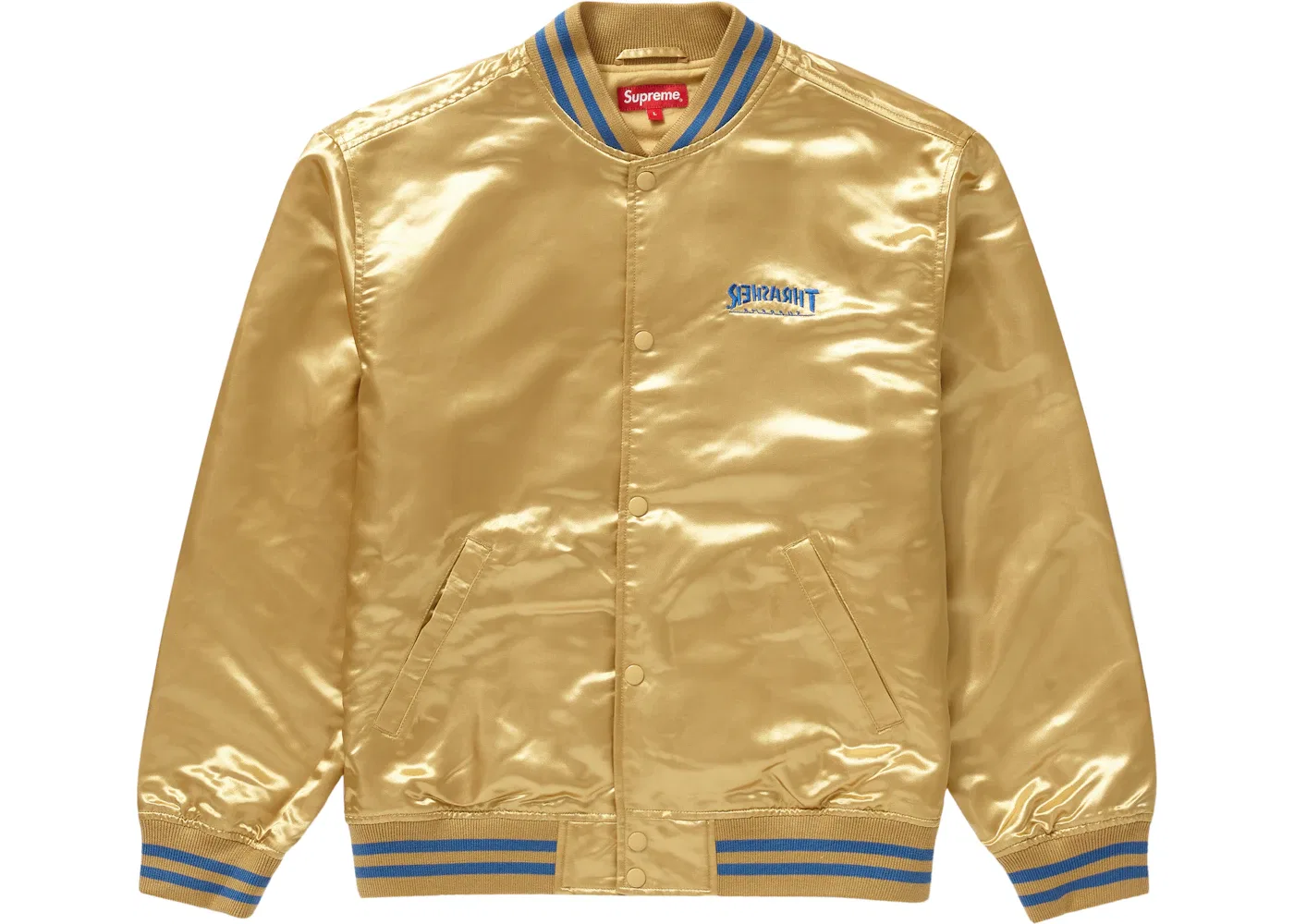 Мужская сатиновая куртка-универсальная Thrasher Supreme, Gold — фото 2
