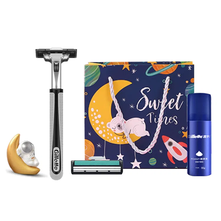 Мужской станок для бритья Wei Feng, Gillette, с пеной для бритья, мини-астронавтом и сумкой