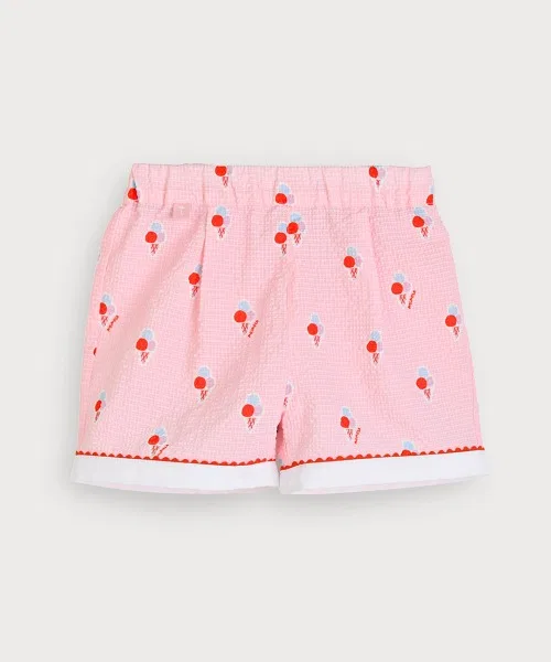 Детский комплект из летнего топа и шорт из сизаля, модель Summer Ice, moimoln, Pink — фото 3
