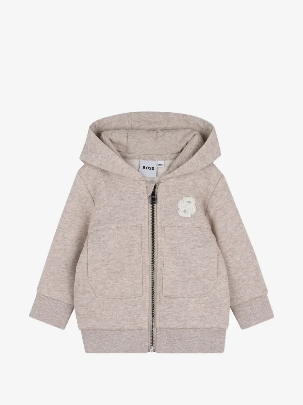 Комплект из худи и брюк с нашивкой-логотипом Boss Kidswear, бежевый — фото 3