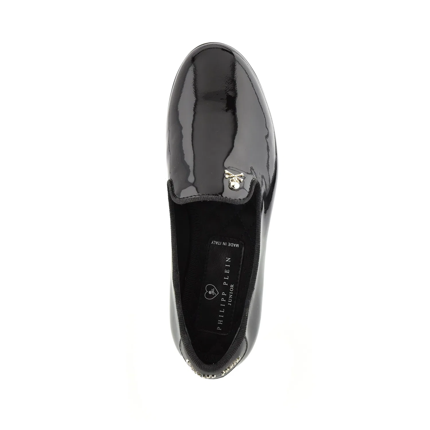 Детские лоферы из телячьей кожи PHILIPP PLEIN, Black — фото 2