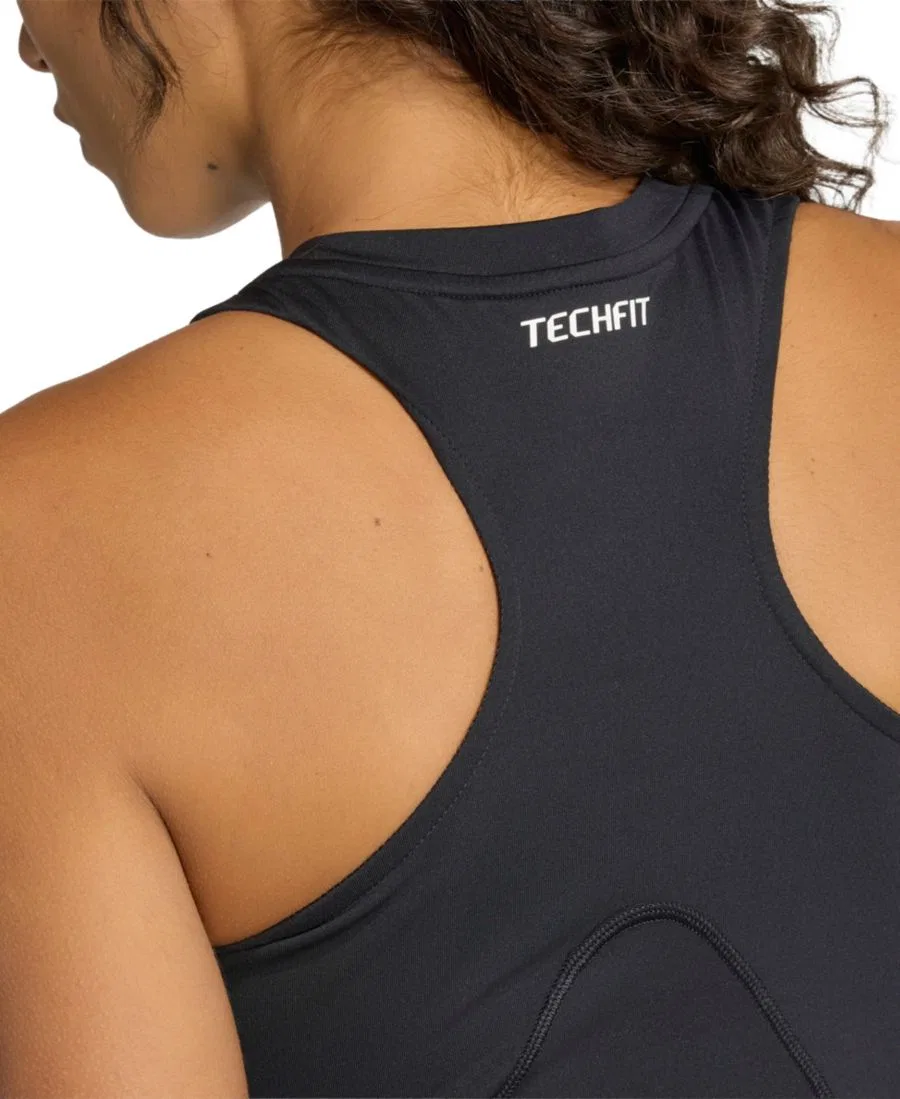 Женский укороченный топ для тренировок Colorblocked Techfit adidas, Black/Carbon — фото 4