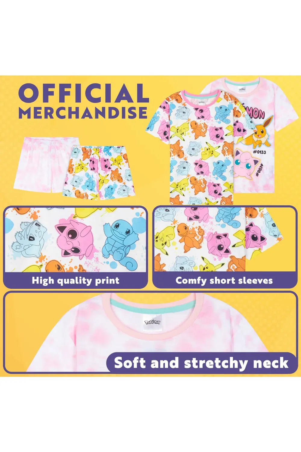 Пижамный комплект с коротким рукавом Pyjama Set PJ 2 Pack Pokemon, Multi — фото 4