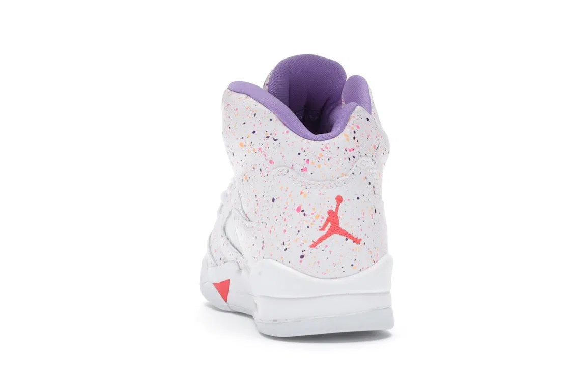 Детские кроссовки Lifestyle с принтом Jordan 5 Retro Easter (2020) (GS) Jordan, White/Laser Crimson-Voltage Purple — фото 4